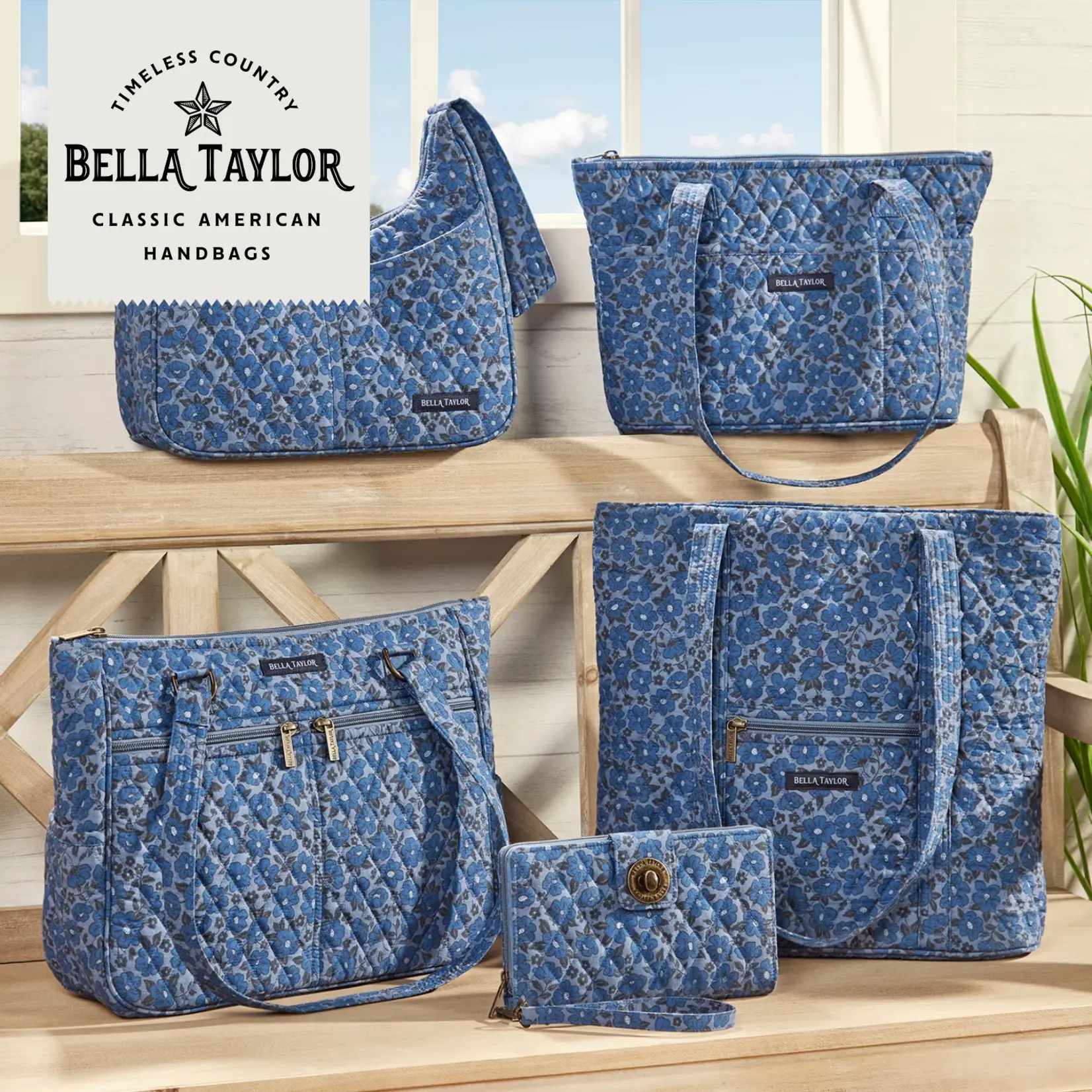 Bella Taylor RFID Cash System Wallet - Navy Floral