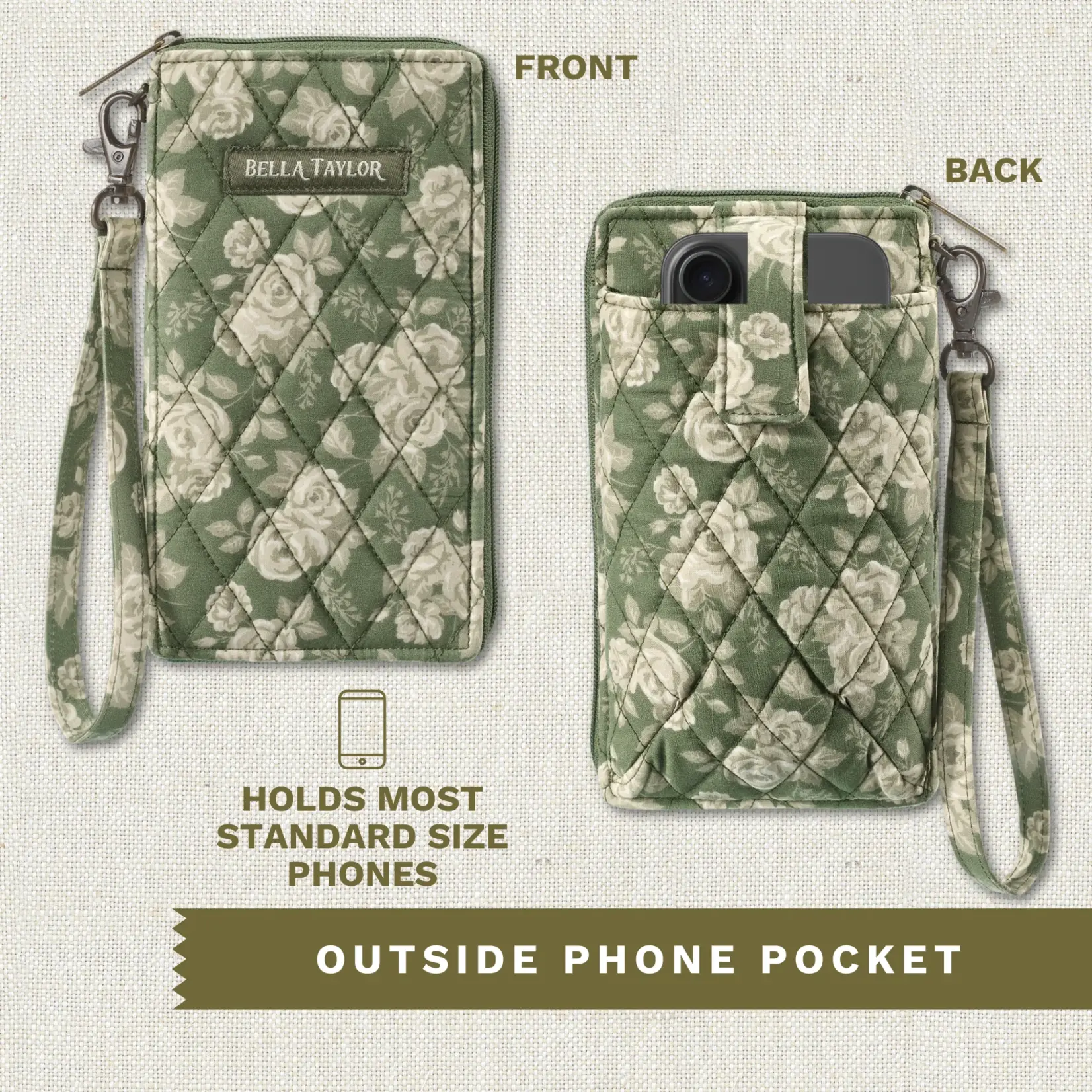 Bella Taylor RFID Cell Phone Wristlet - Heirloom Rose