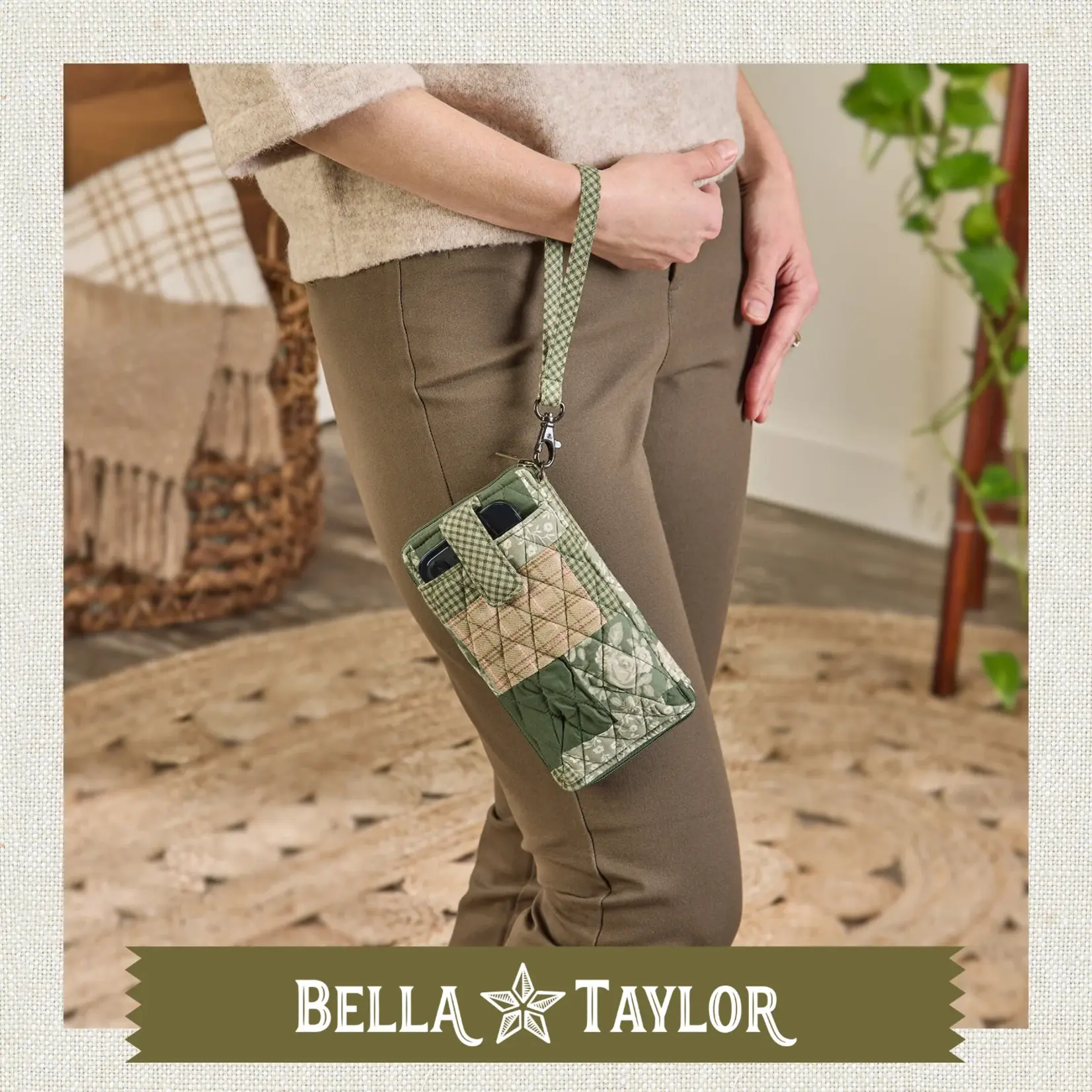 Bella Taylor RFID Cell Phone Wristlet - Heirloom Rose Patchwork