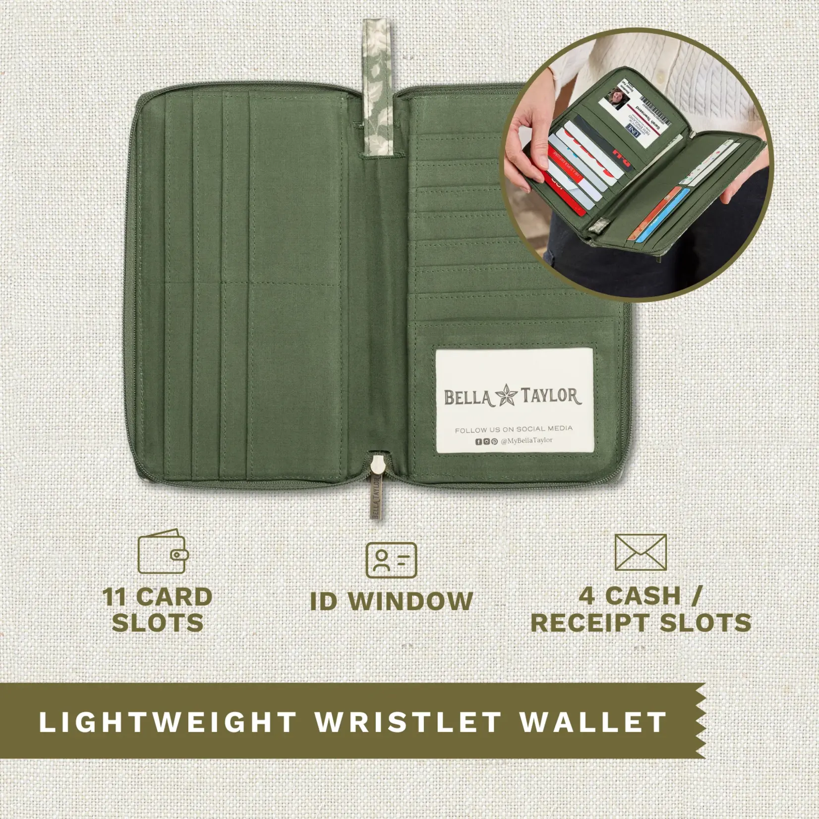 Bella Taylor RFID Wrist Strap Wallet - Heirloom Rose
