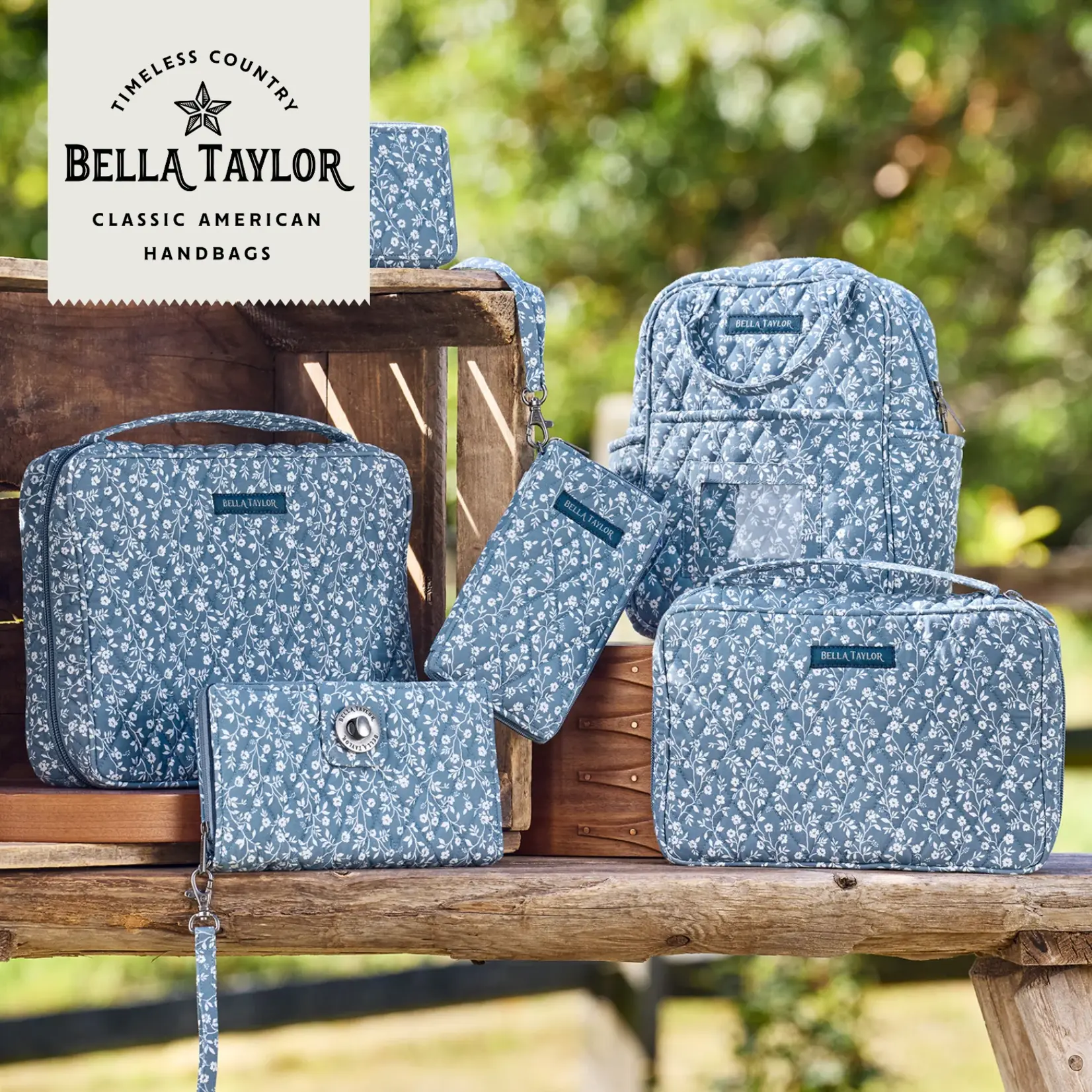 Bella Taylor RFID Wrist Strap Wallet - Heritage Blue Floral