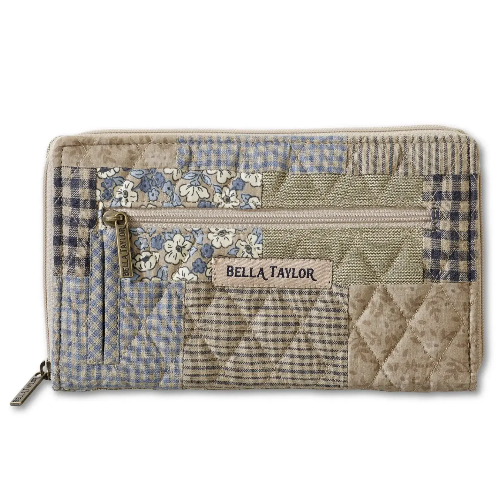 Bella Taylor RFID Wrist Strap Wallet - Khaki Patchwork