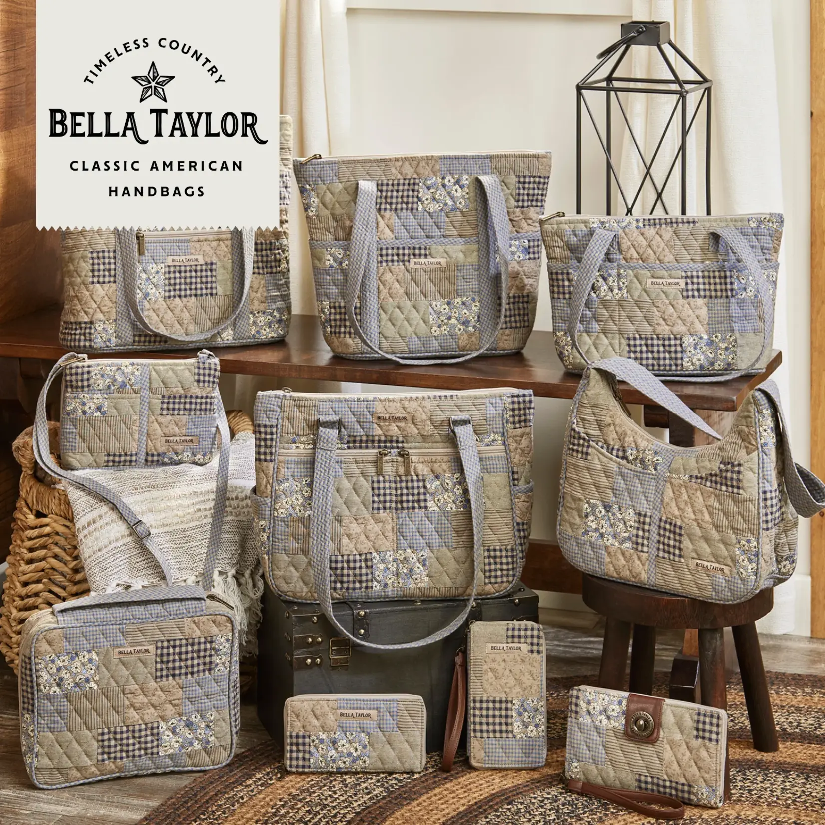 Bella Taylor RFID Wrist Strap Wallet - Khaki Patchwork