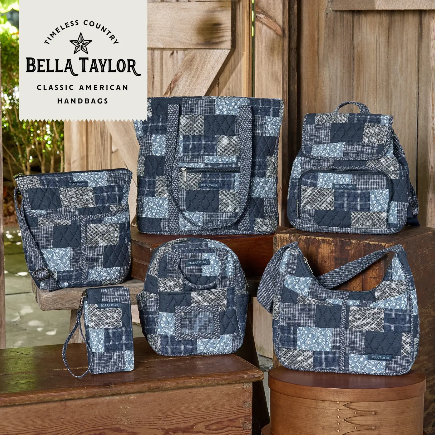 Bella Taylor RFID Wrist Strap Wallet - Heritage Blue Patch