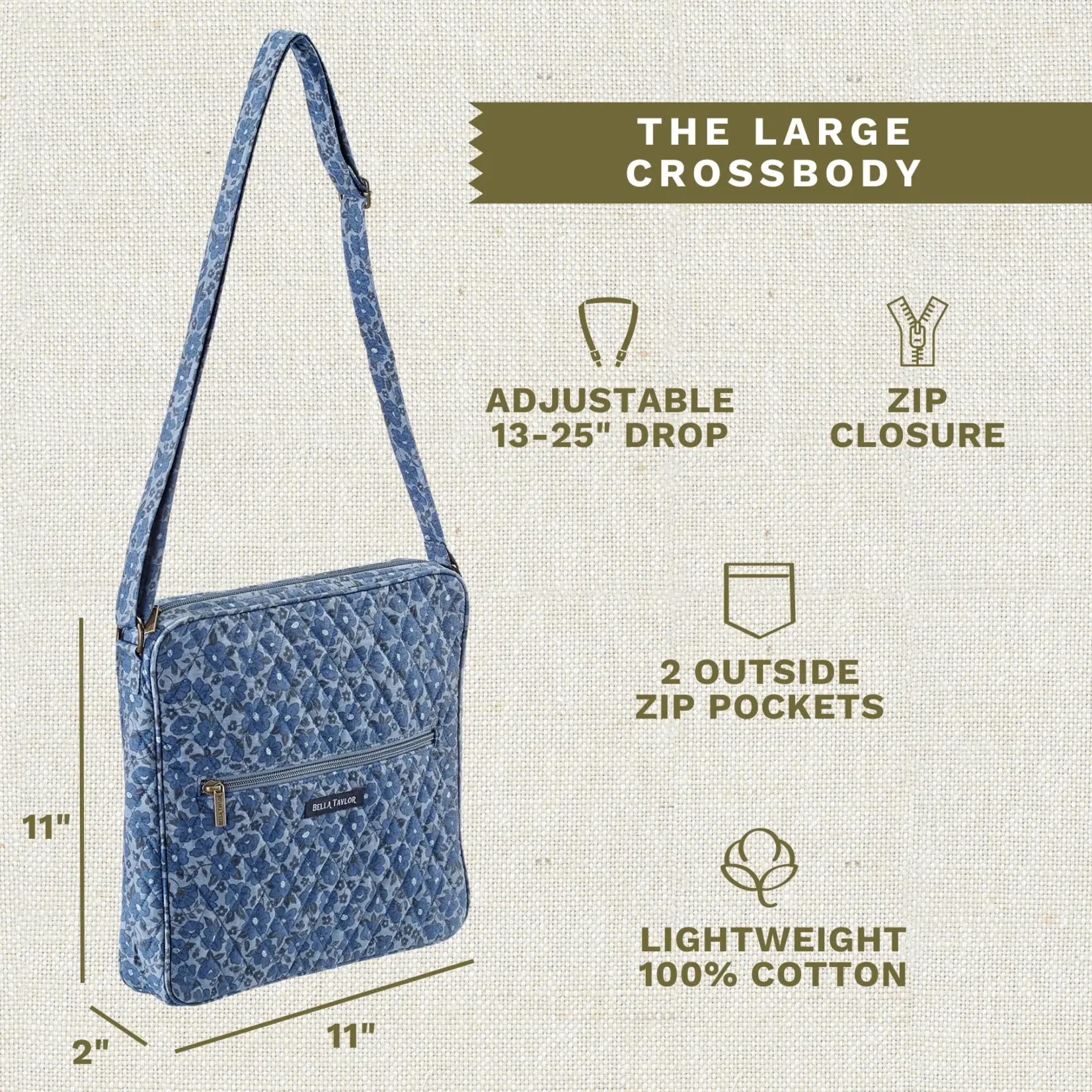 Bella Taylor Large Crossbody - Navy Floral