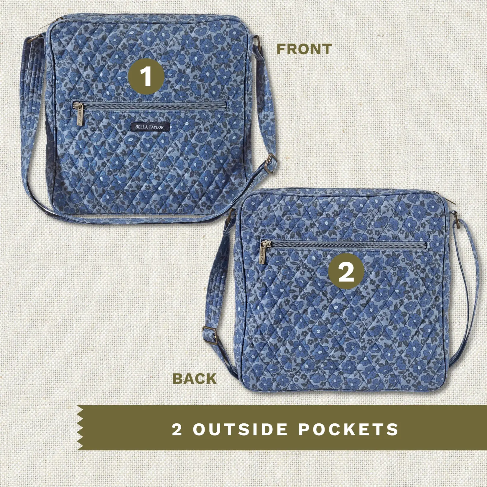 Bella Taylor Large Crossbody - Navy Floral