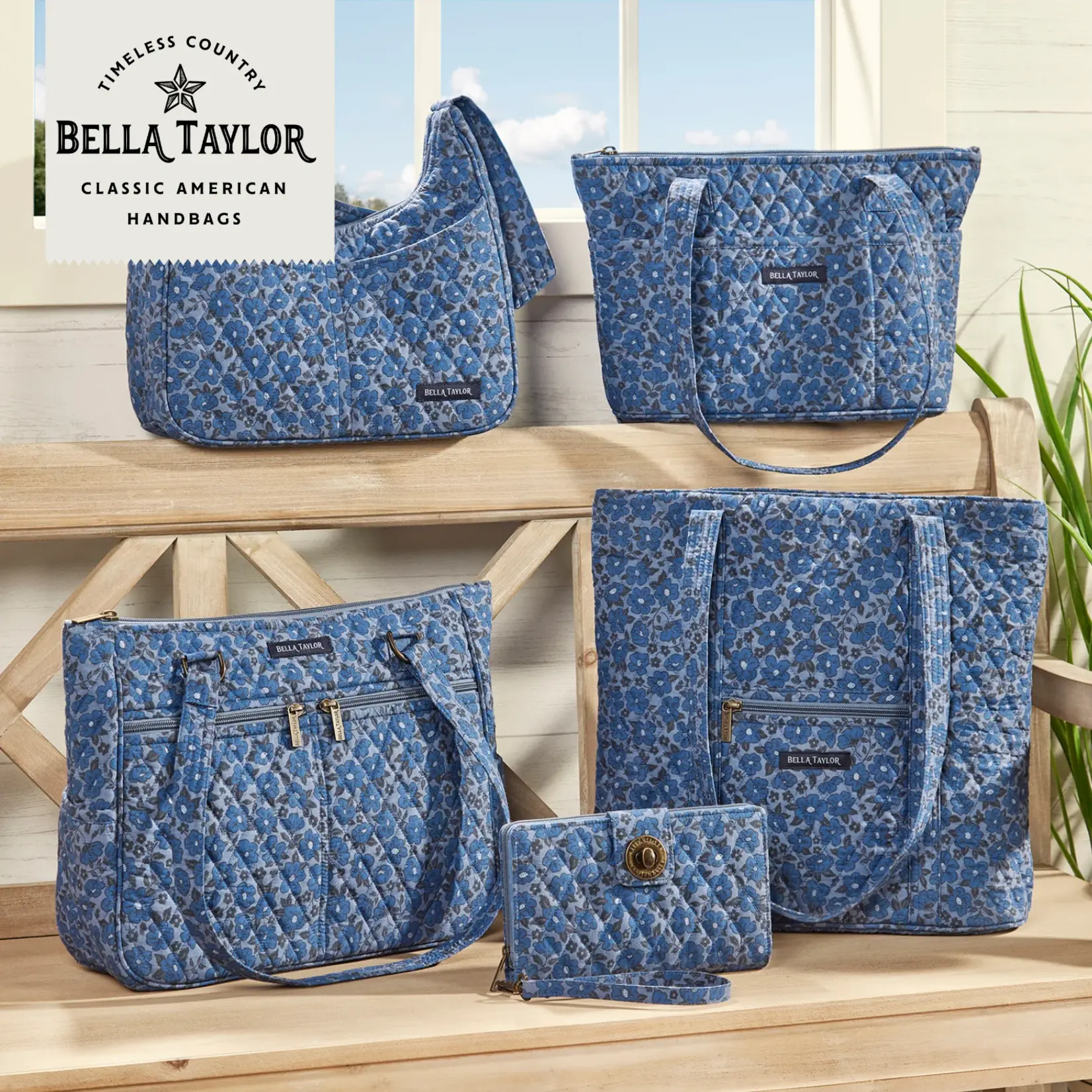 Bella Taylor Large Crossbody - Navy Floral
