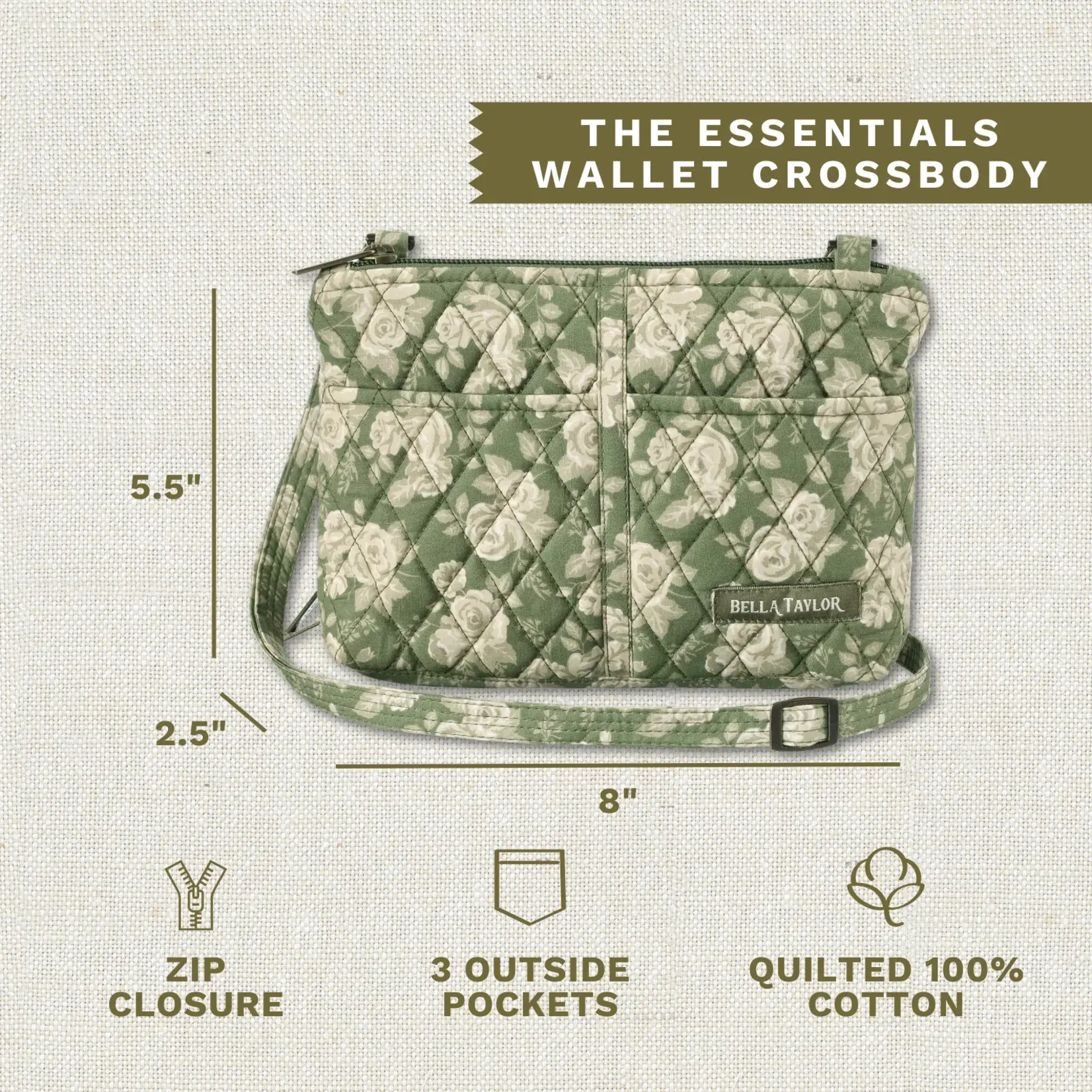 Bella Taylor Essentials Wallet Crossbody - Heirloom Rose