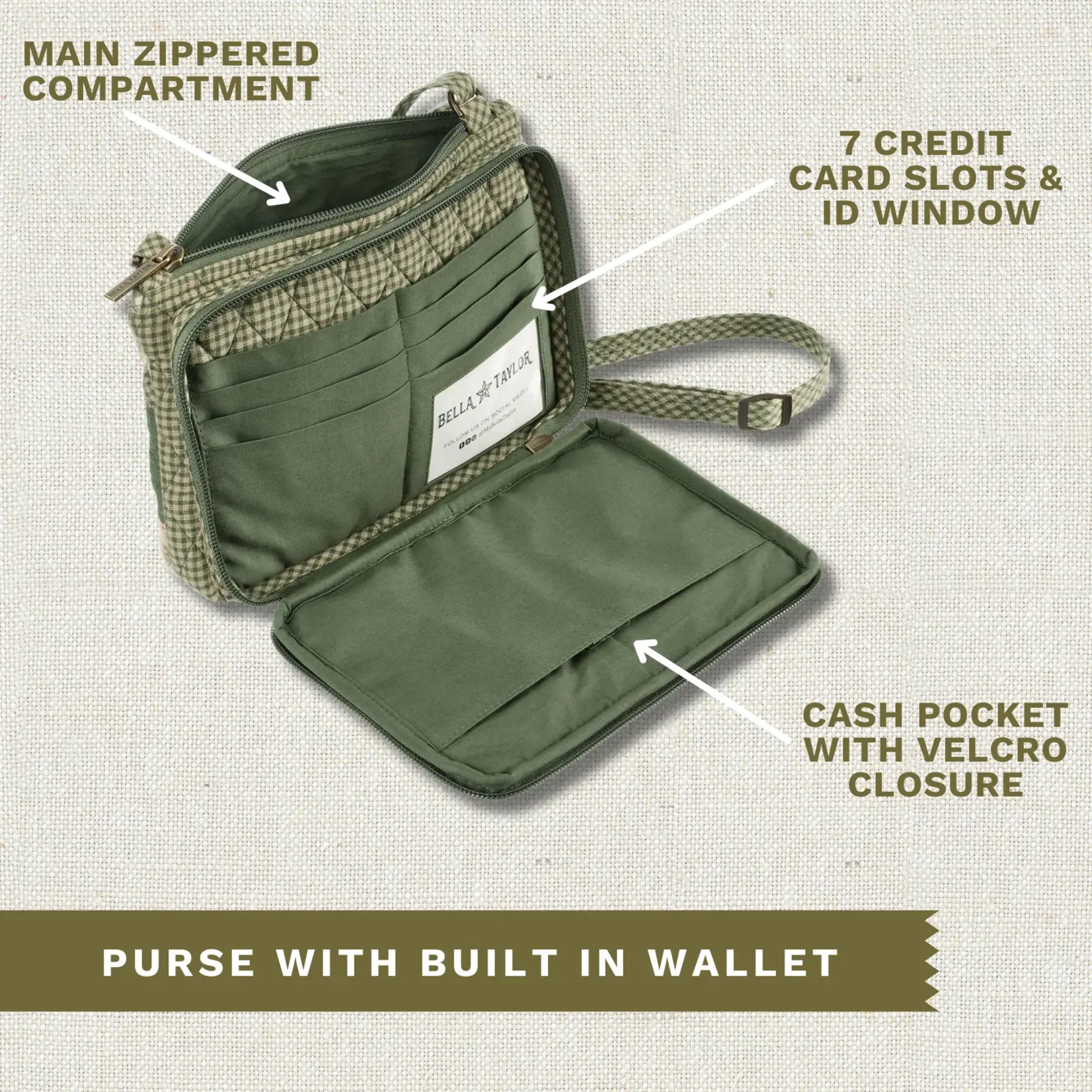 Bella Taylor Essentials Wallet Crossbody - Heirloom Rose Patchwork