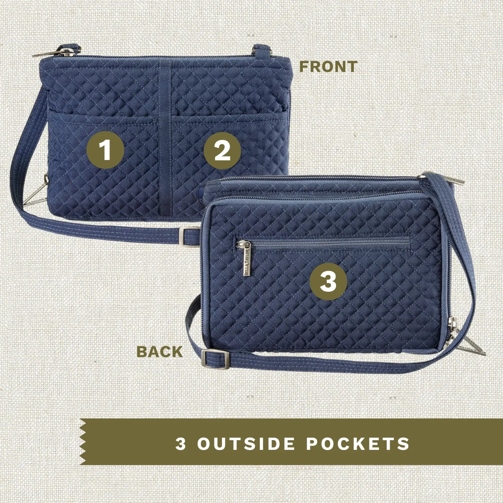 Bella Taylor Essentials Wallet Crossbody - Solid Navy