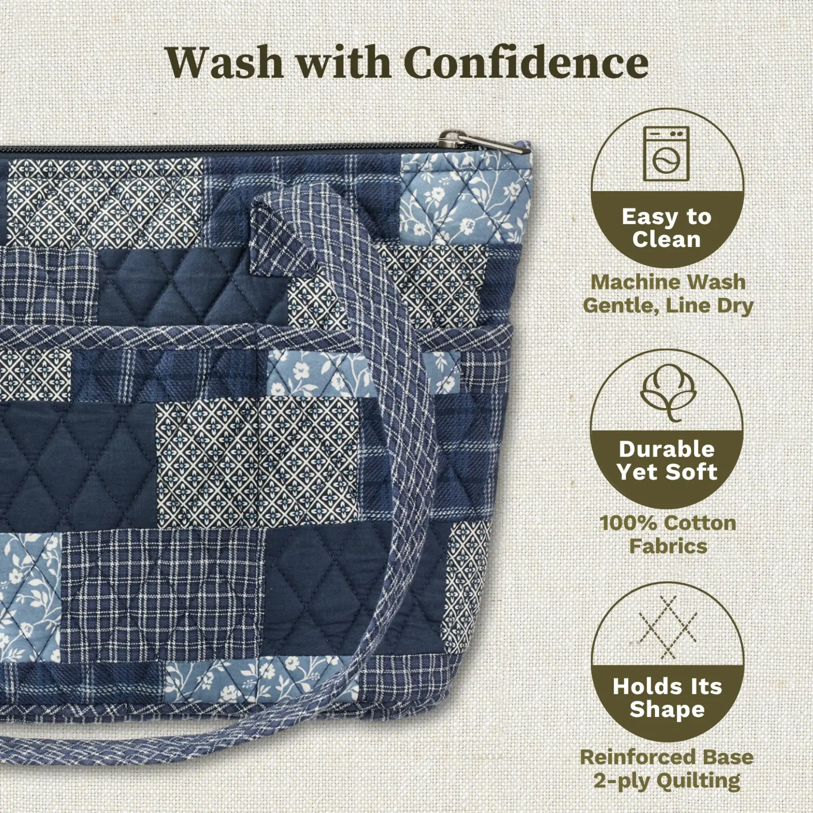 Bella Taylor Small Shoulder Tote - Heritage Blue Patch
