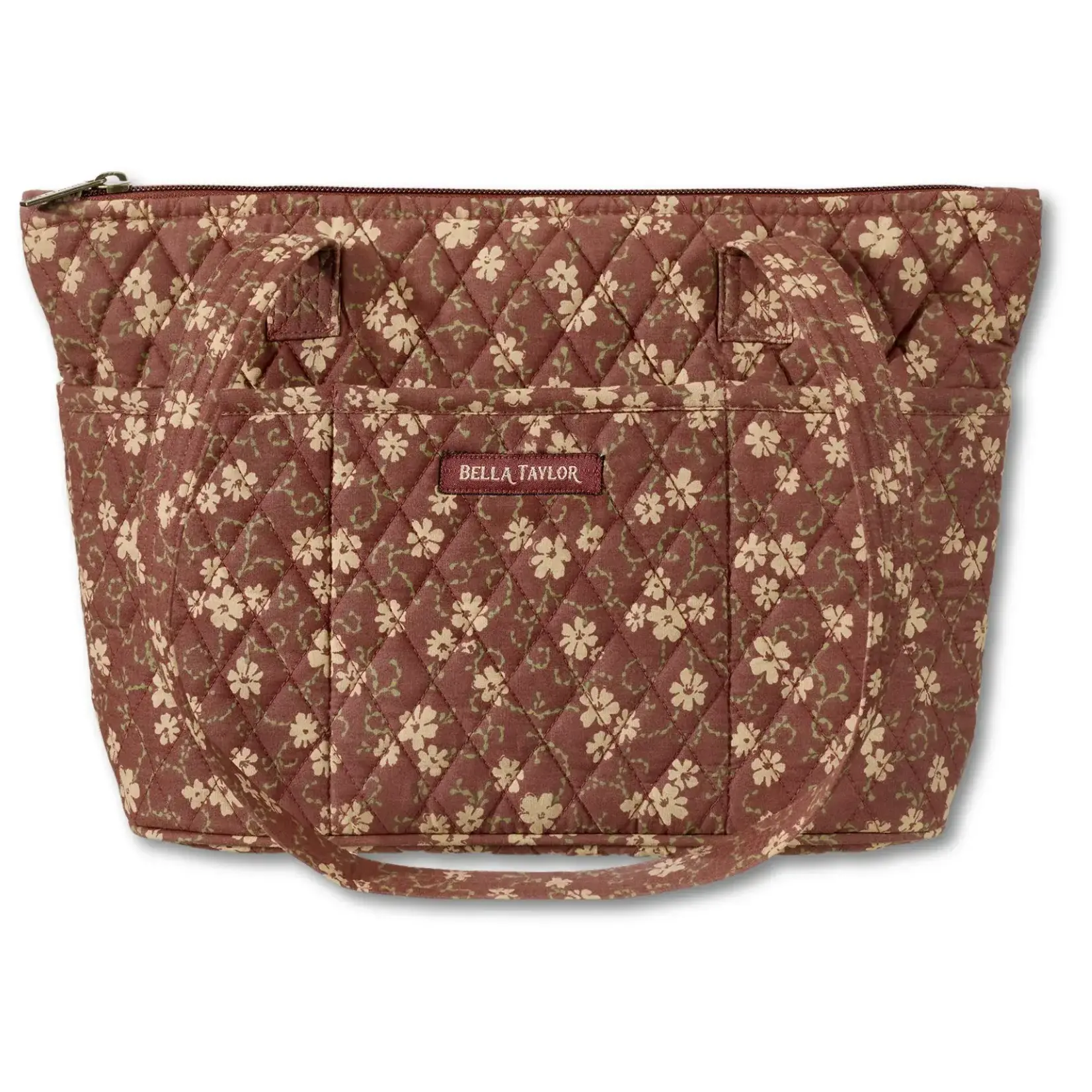 Bella Taylor Small Shoulder Tote - Burgundy Floral