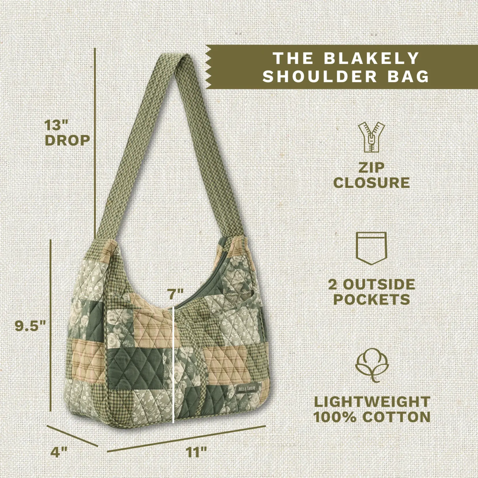Bella Taylor Blakely Shoulder Bag - Heirloom Rose Patchwork