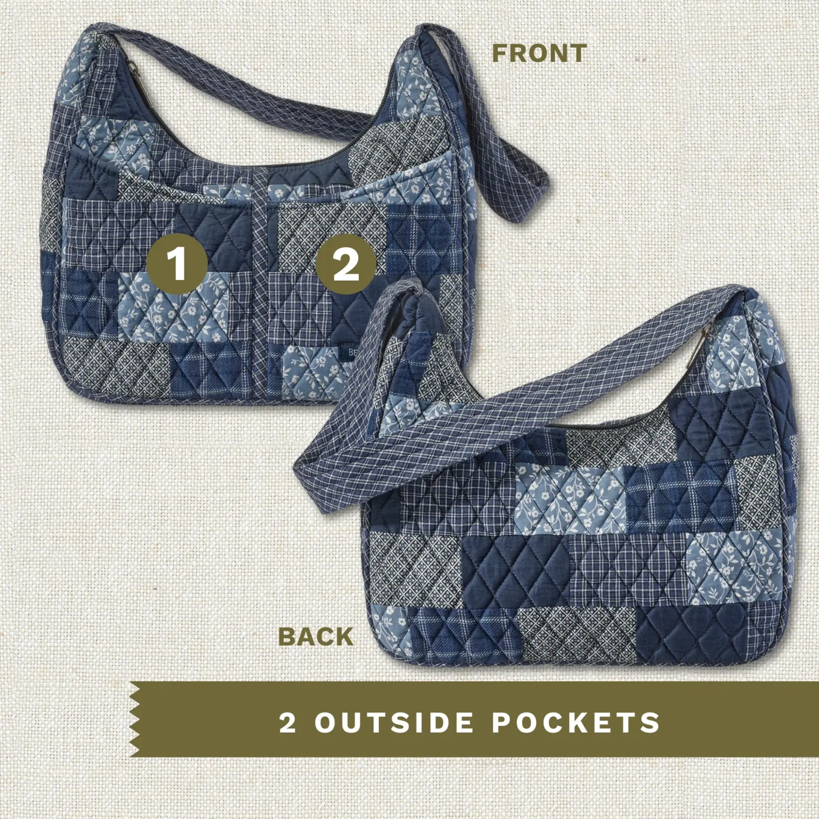Bella Taylor Blakely Shoulder Bag - Heritage Blue Patch