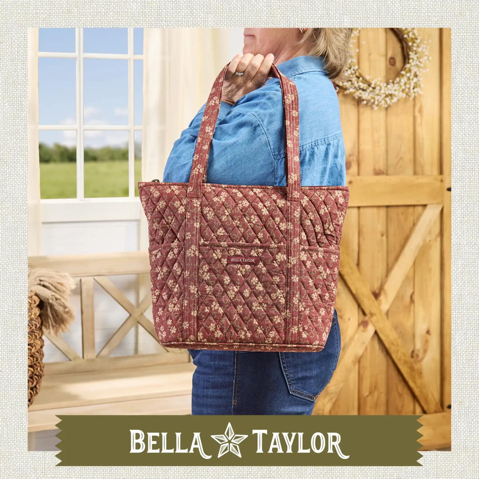 Bella Taylor Stride Tote - Burgundy Floral