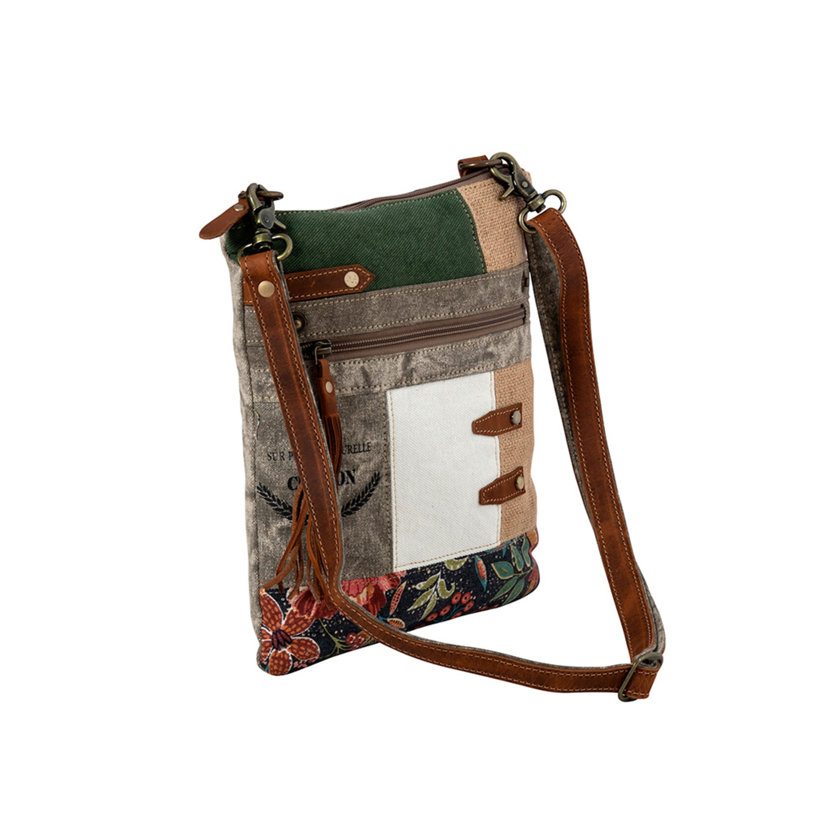 Myra Bags S-8393 Boulangerie Floral Trim Crossbody Bag 2026