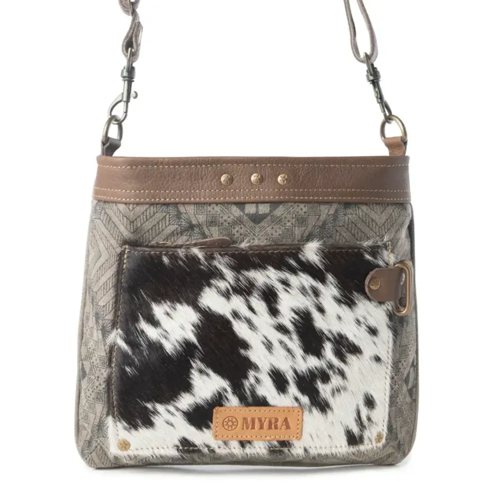 Myra Bags S-14793 Aztec Hide Crossbody Bag - Olive - 2026