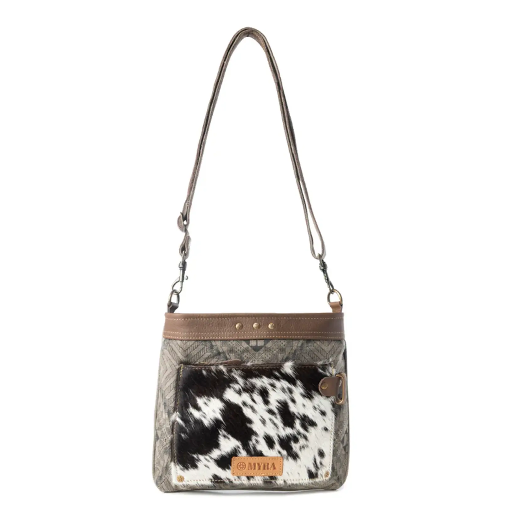 Myra Bags S-14793 Aztec Hide Crossbody Bag - Olive - 2026
