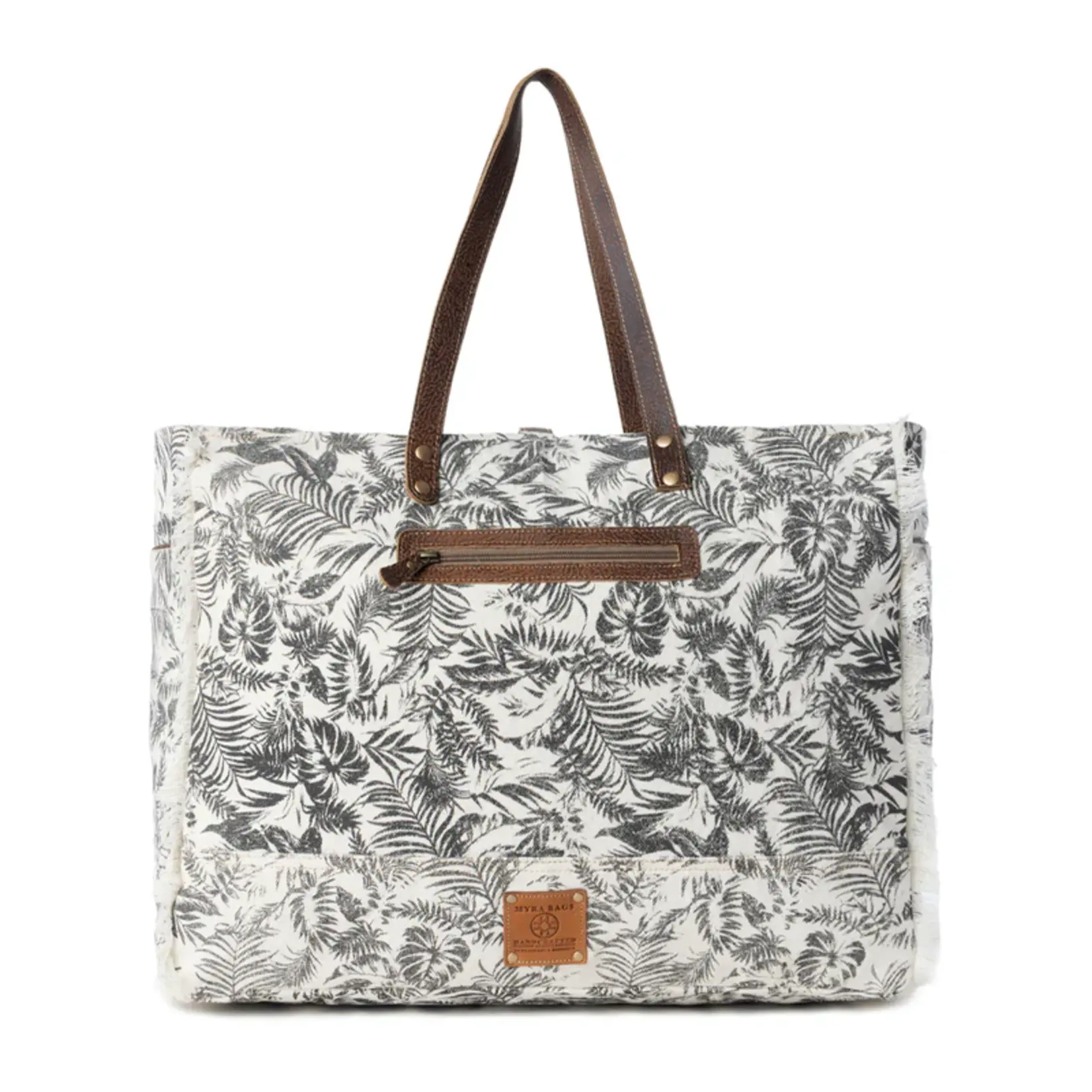 Myra Bags S-14828 Wildfern Hide Western Weekender Bag - Ivory 2026