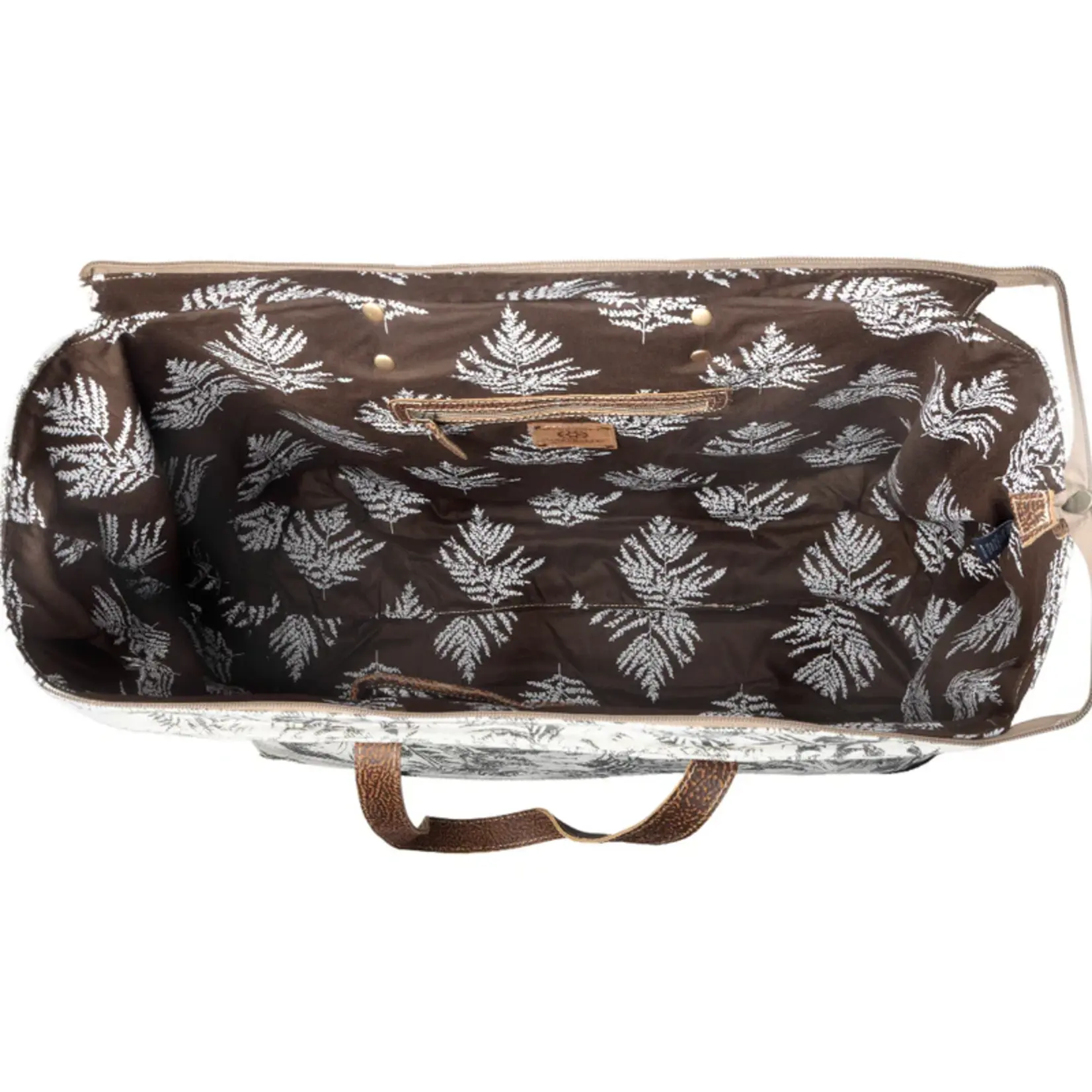 Myra Bags S-14828 Wildfern Hide Western Weekender Bag - Ivory 2026