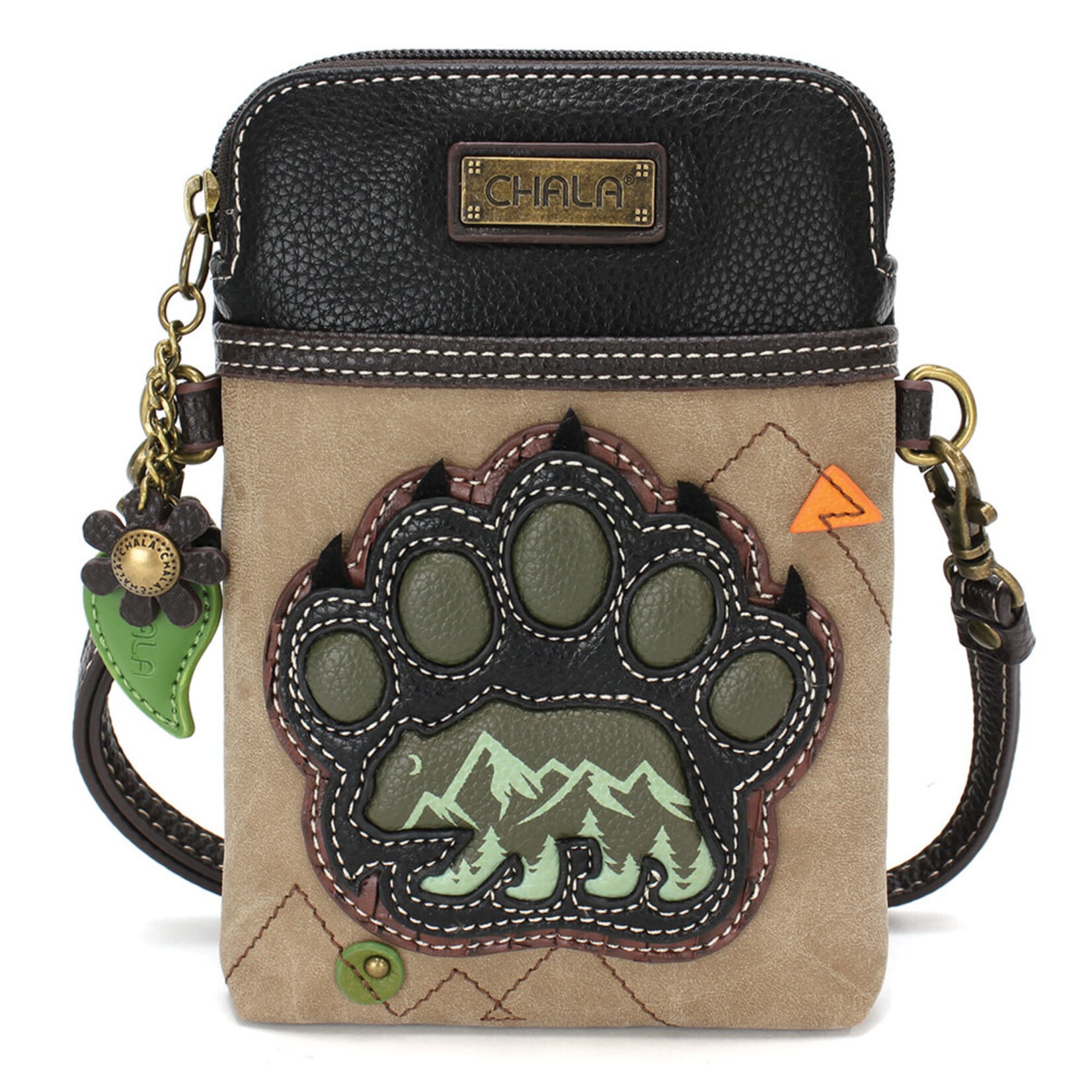 Chala Cell Phone Crossbody - Bear Paw Print 827BKP3