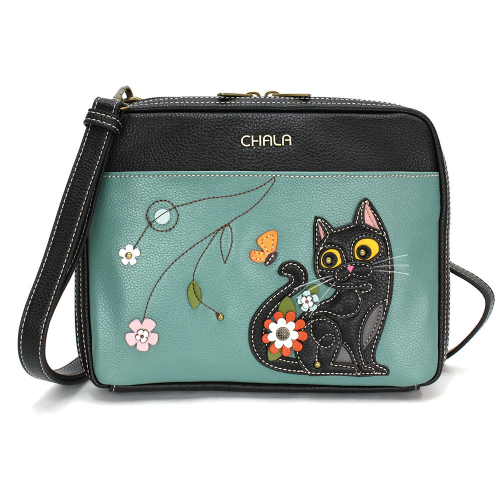 Chala Companion Organizer Crossbody - Black Cat 851BC4