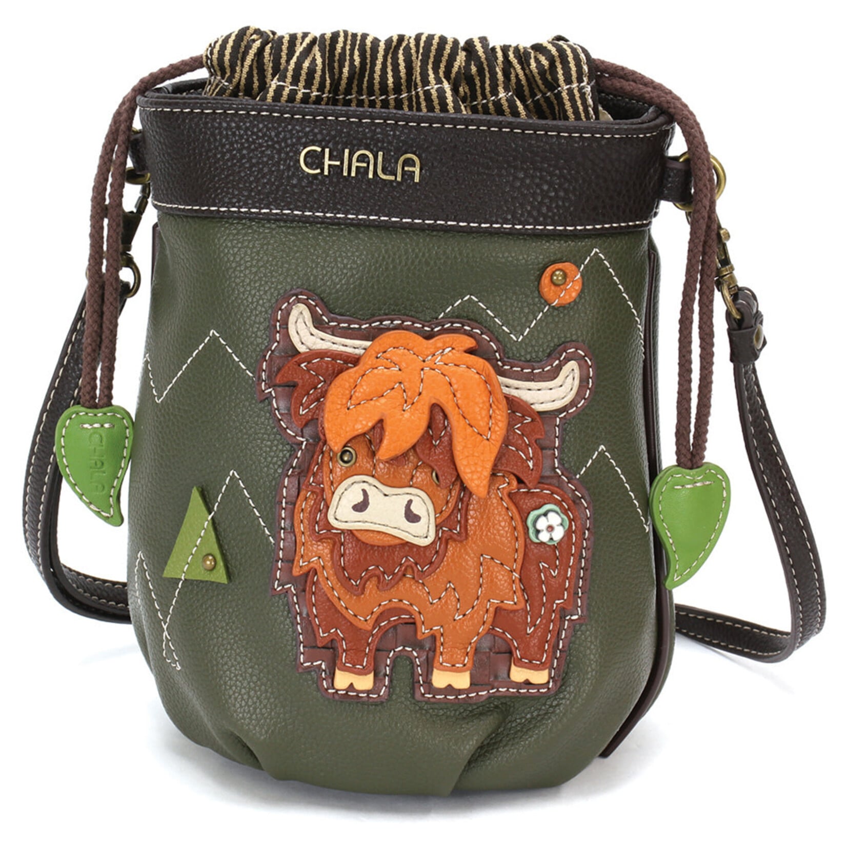 Chala Drawstring Bucket Bag - Highland Cow 857HC7