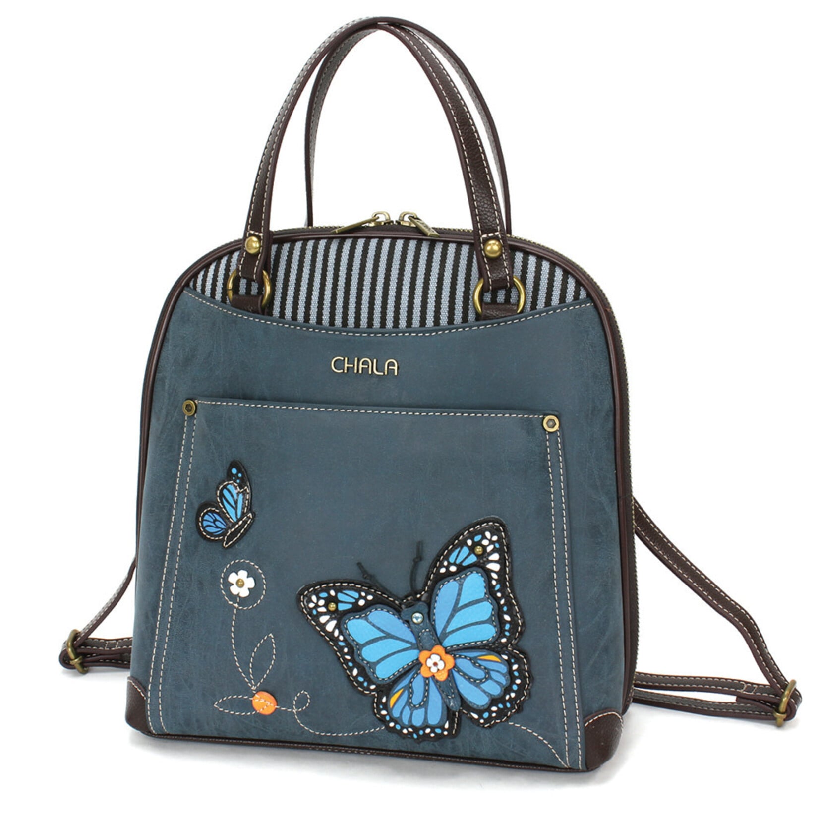 Chala Convertible Backpack Purse - Blue Butterfly 870BBF1