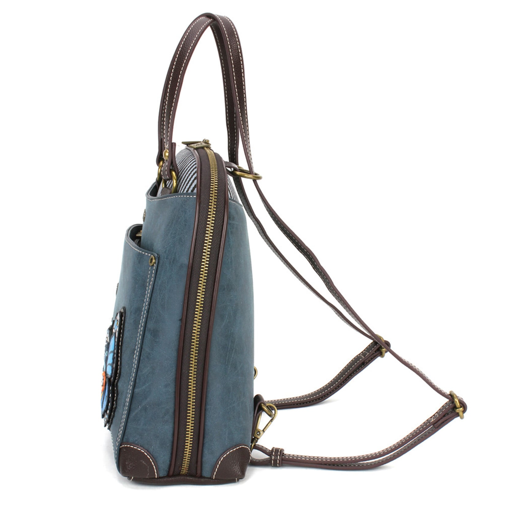 Chala Convertible Backpack Purse - Blue Butterfly 870BBF1