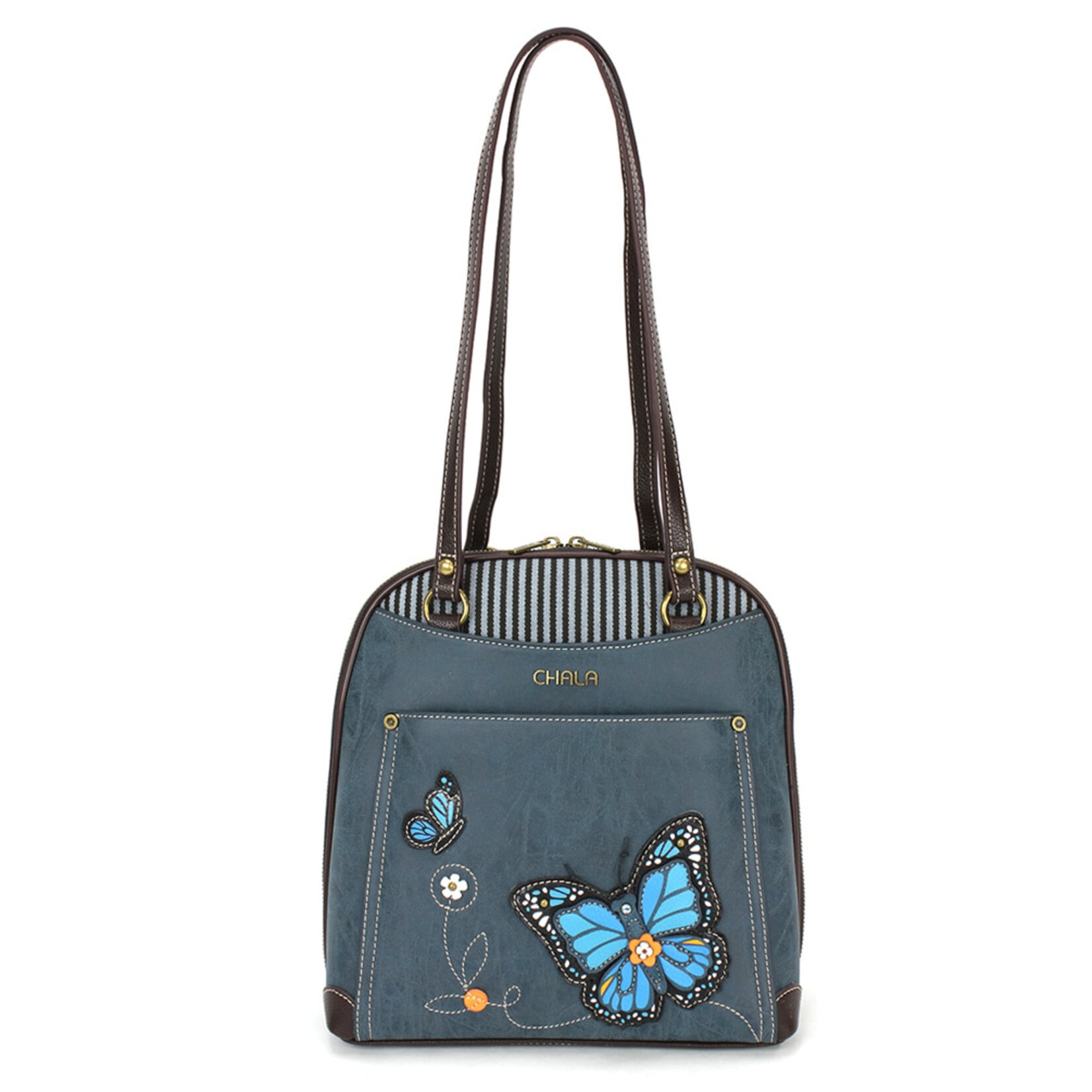 Chala Convertible Backpack Purse - Blue Butterfly 870BBF1