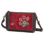 Chala Dazzle Zip Pouch Crossbody - Paw Print D822PP9