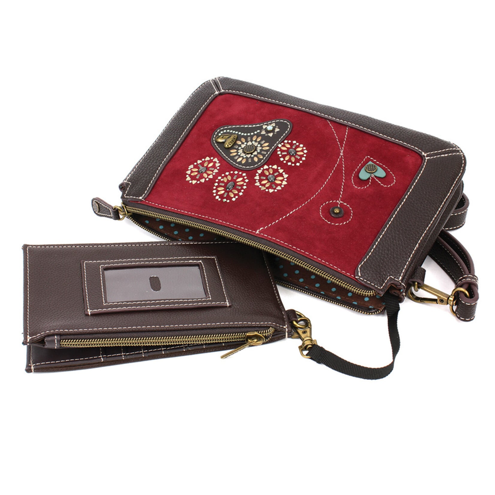 Chala Dazzle Zip Pouch Crossbody - Paw Print D822PP9