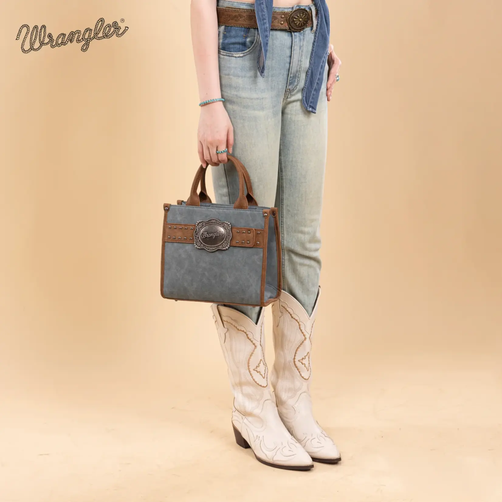 Wrangler WG250-81202JN - Jean Blue - Wrangler Buckle Tote / Crossbody
