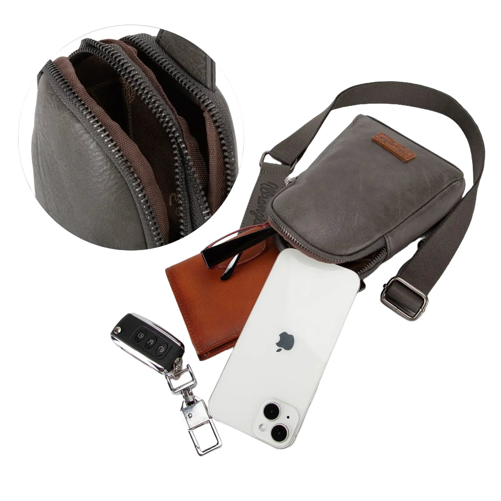 Wrangler WG87-210GY - Gray - Wrangler Sling Bag/Crossbody