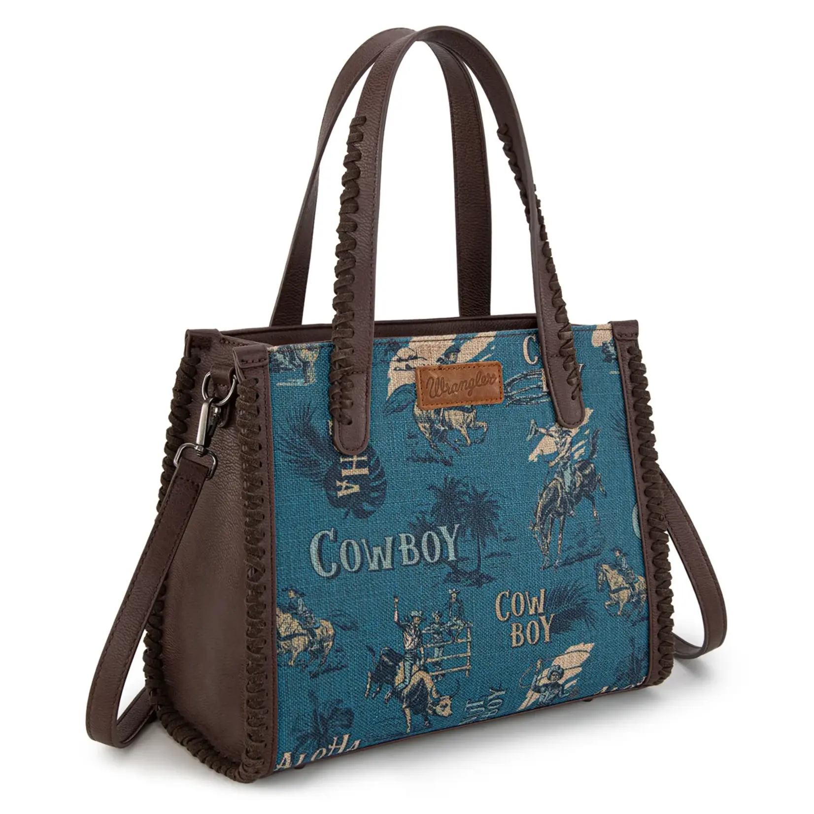 Wrangler WG60G-8317 - Jean - Wrangler Vintage Retro Cowboy Cool Print Concealed Carry Satchel/Crossbody