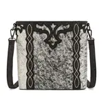 TR198G-9360BK - Black - Trinity Ranch Western Hair-On Cowhide Concealed Carry Crossbody