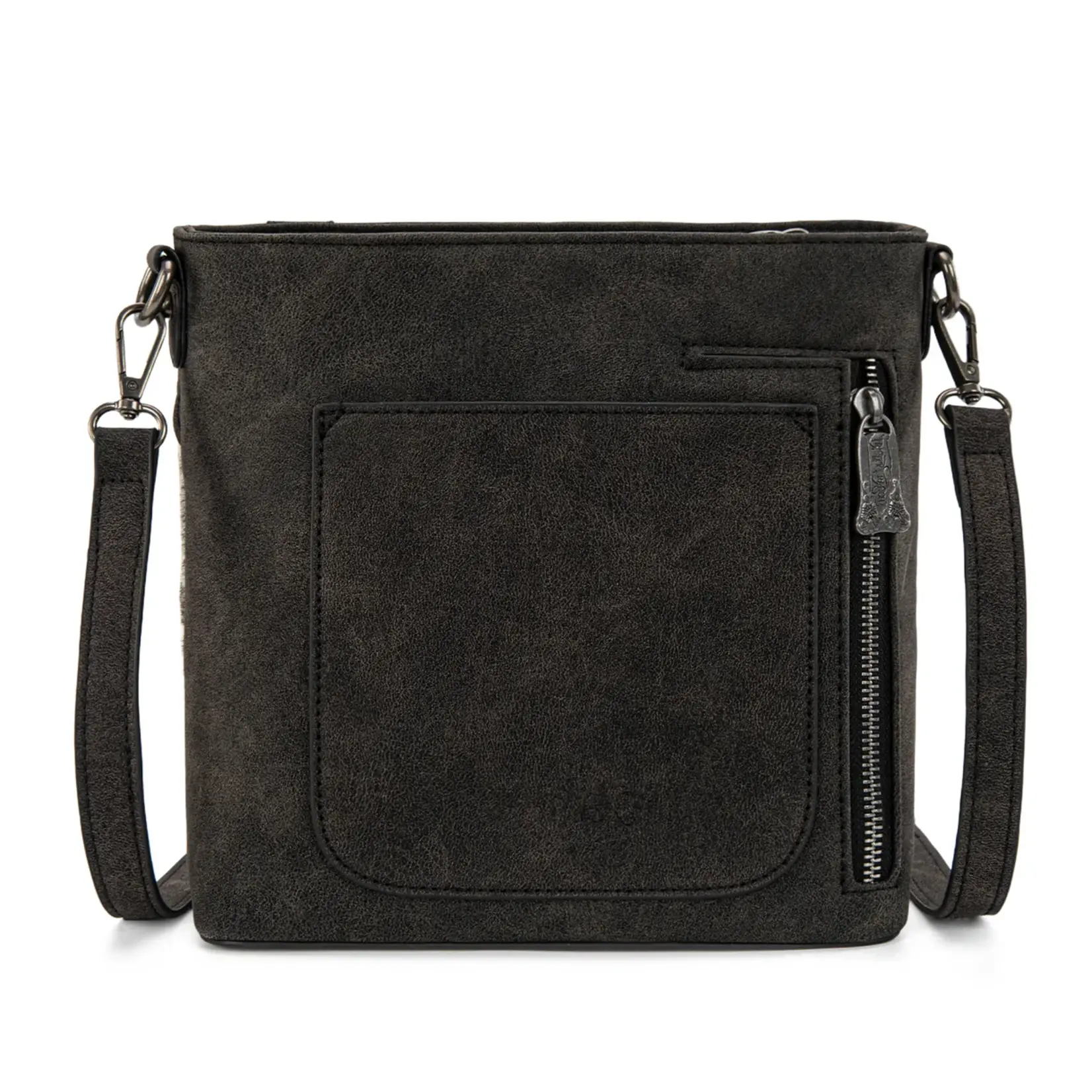TR198G-9360BK - Black - Trinity Ranch Western Hair-On Cowhide Concealed Carry Crossbody