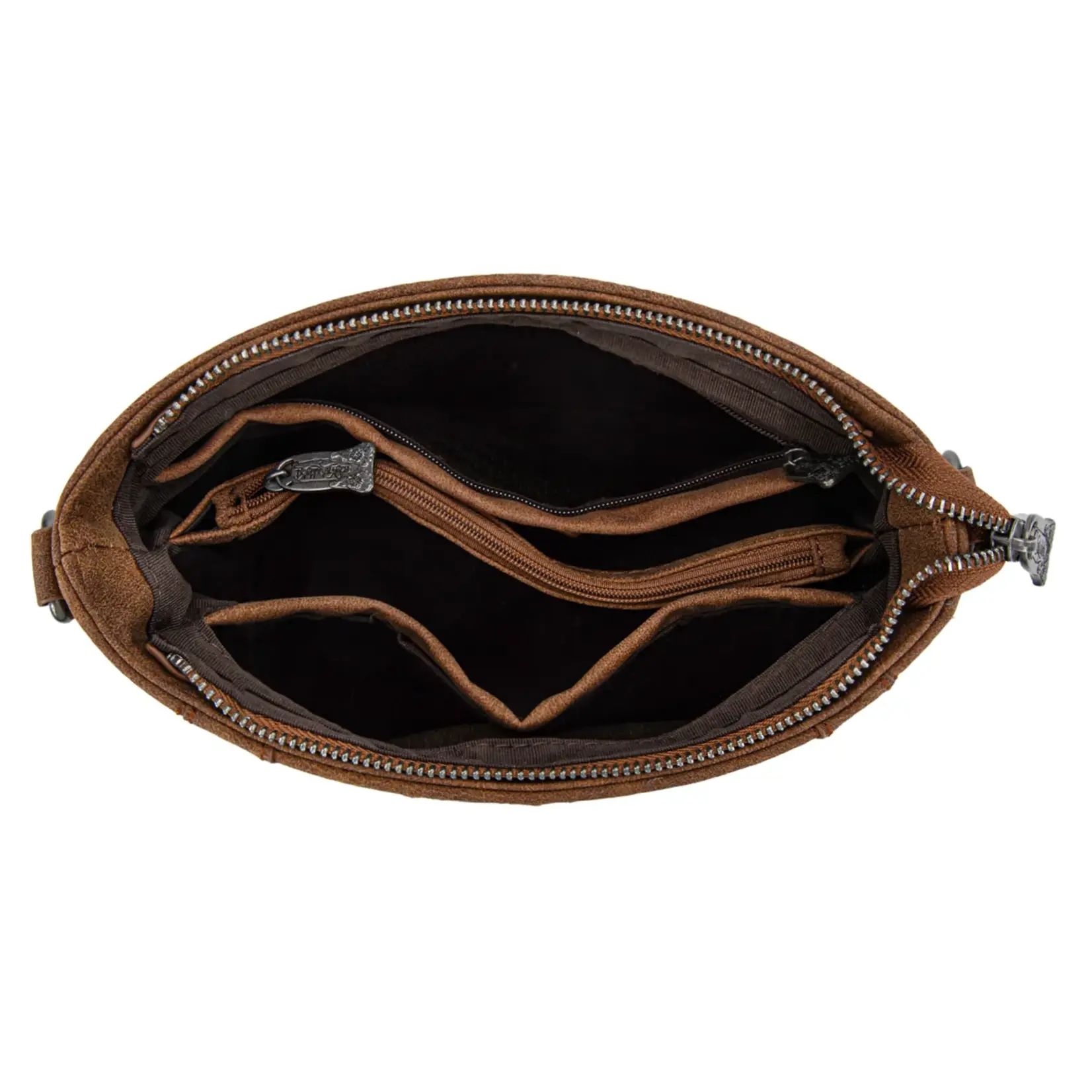 TR198G-9360BR - Brown - Trinity Ranch Western Hair-On Cowhide Concealed Carry Crossbody