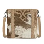 TR198G-9360TN - Tan - Trinity Ranch Western Hair-On Cowhide Concealed Carry Crossbody