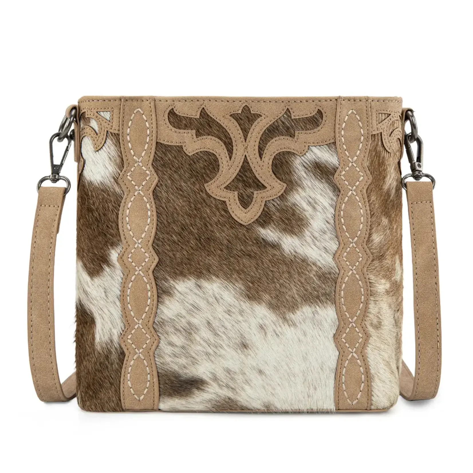 TR198G-9360TN - Tan - Trinity Ranch Western Hair-On Cowhide Concealed Carry Crossbody