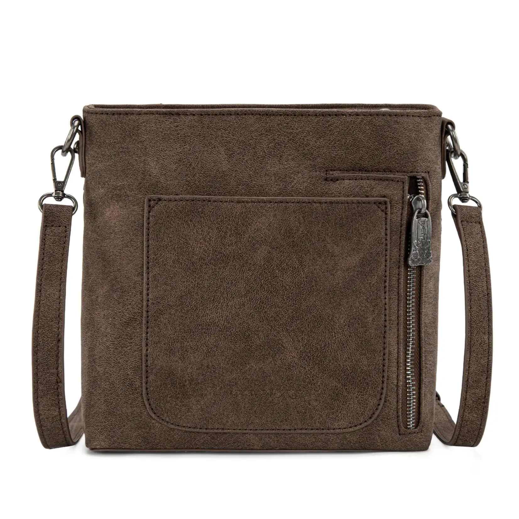 TR198G-9360CF - Coffee - Trinity Ranch Western Hair-On Cowhide Concealed Carry Crossbody