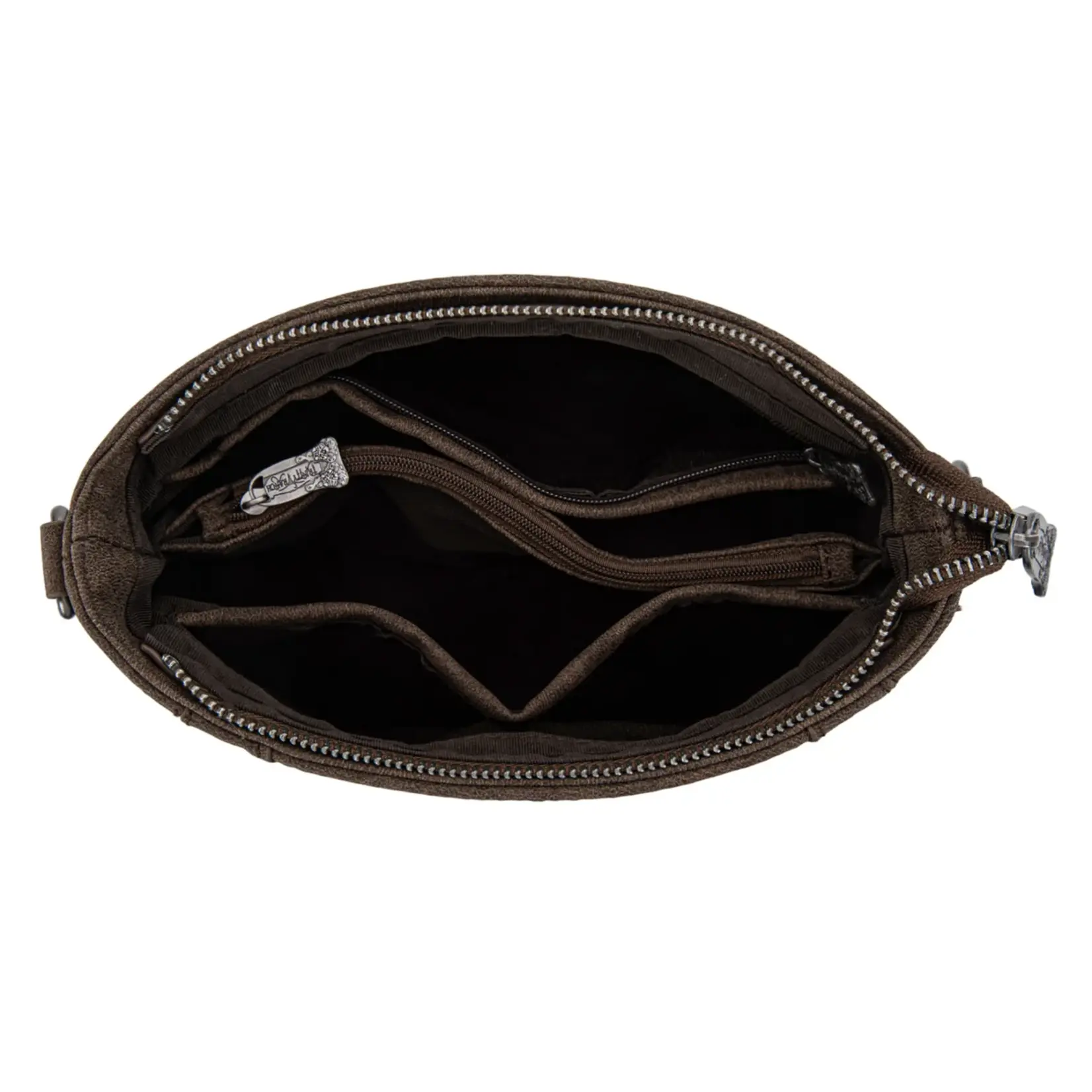 TR198G-9360CF - Coffee - Trinity Ranch Western Hair-On Cowhide Concealed Carry Crossbody