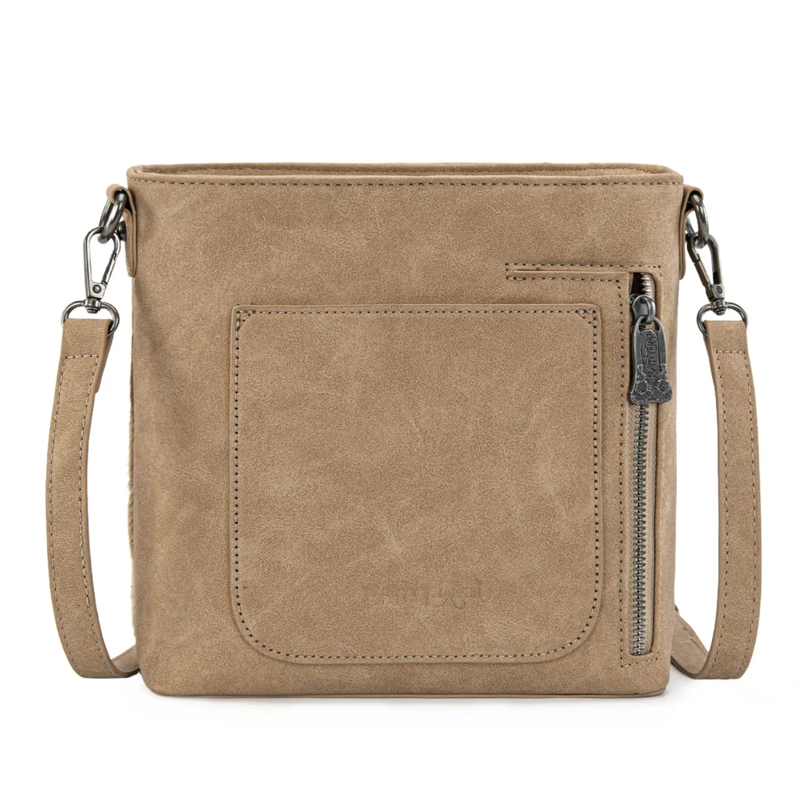 TR198G-9360TN - Tan - Trinity Ranch Western Hair-On Cowhide Concealed Carry Crossbody