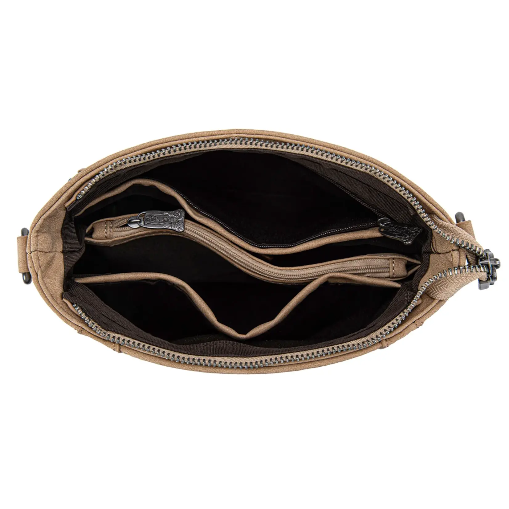 TR198G-9360TN - Tan - Trinity Ranch Western Hair-On Cowhide Concealed Carry Crossbody