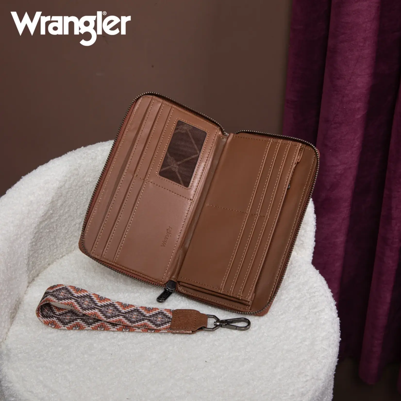 Wrangler WG2213-W006  Brown - Wrangler Southwestern Art Print Wallet