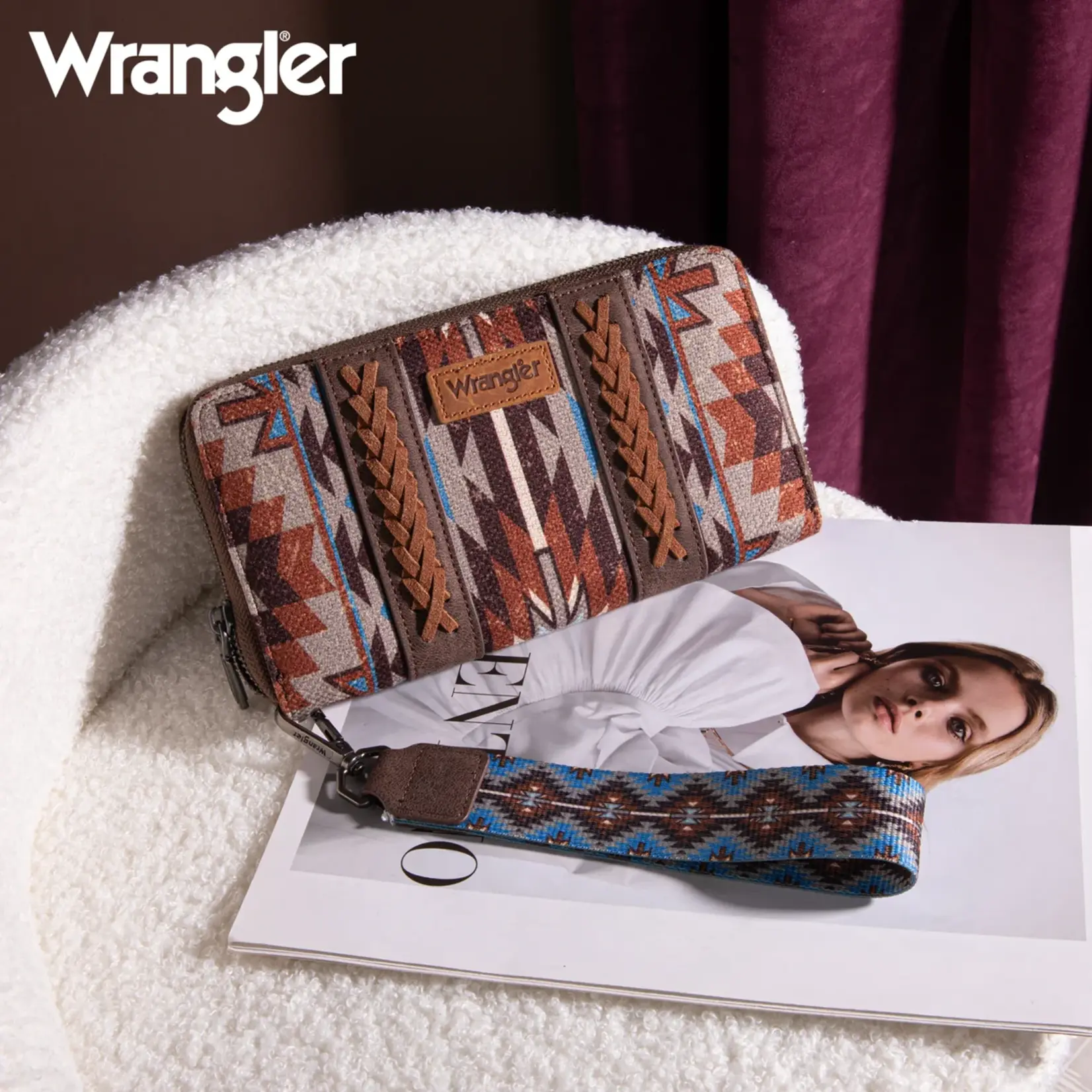 Wrangler WG2213-W006  Coffee - Wrangler Southwestern Art Print Wallet