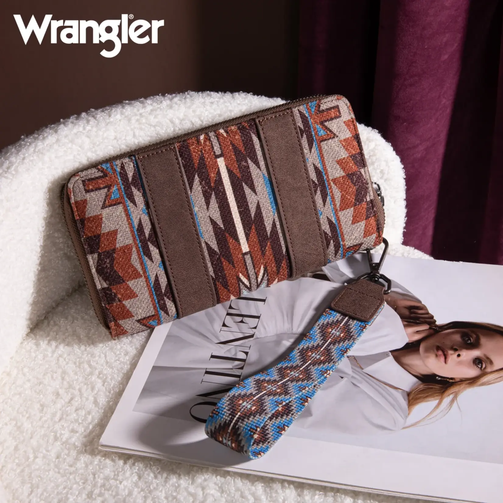 Wrangler WG2213-W006  Coffee - Wrangler Southwestern Art Print Wallet