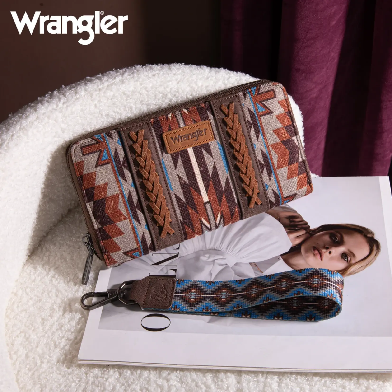 Wrangler WG2213-W006  Coffee - Wrangler Southwestern Art Print Wallet