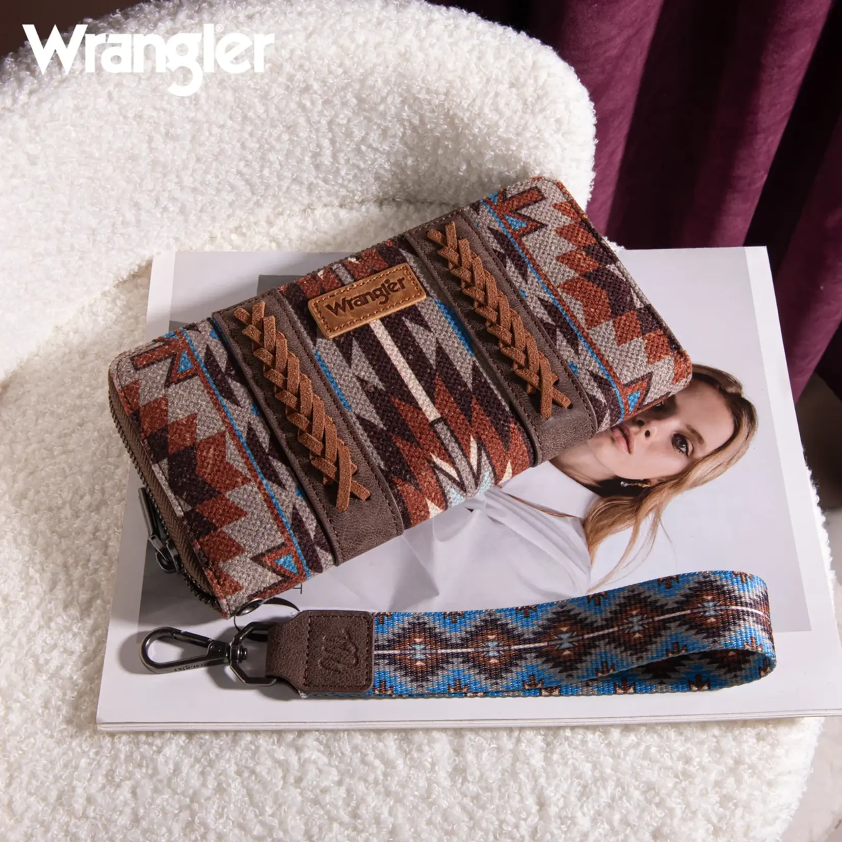 Wrangler WG2213-W006  Coffee - Wrangler Southwestern Art Print Wallet
