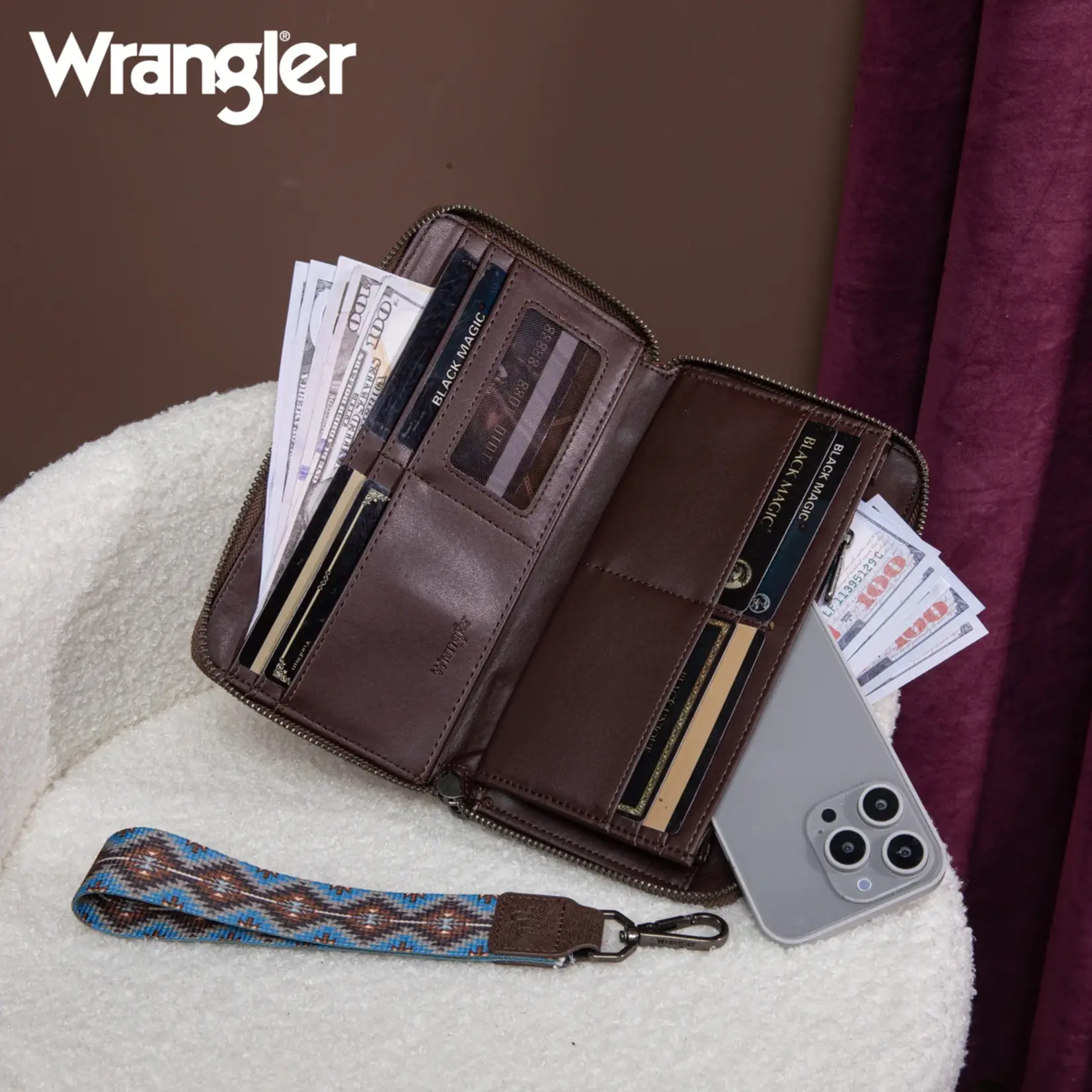 Wrangler WG2213-W006  Coffee - Wrangler Southwestern Art Print Wallet